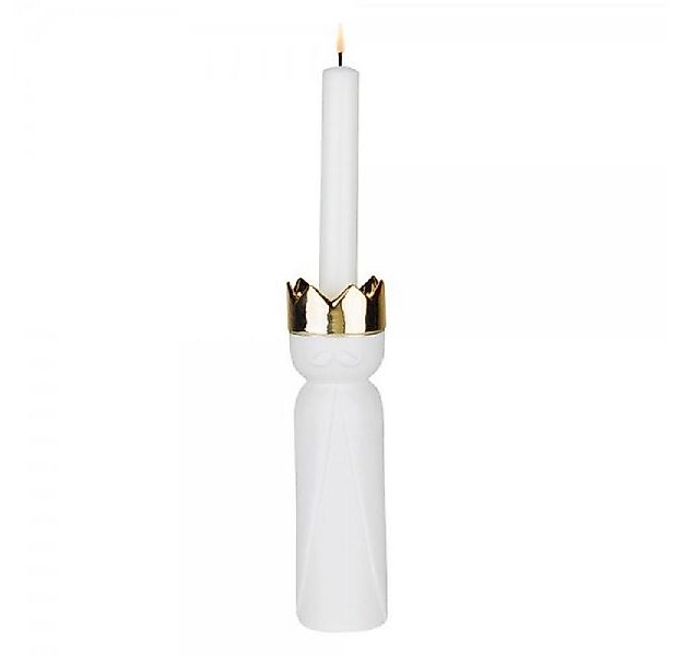 Räder Windlicht Design Kerzenhalter Königslicht Balthasar Weiß-Gold (21cm) günstig online kaufen