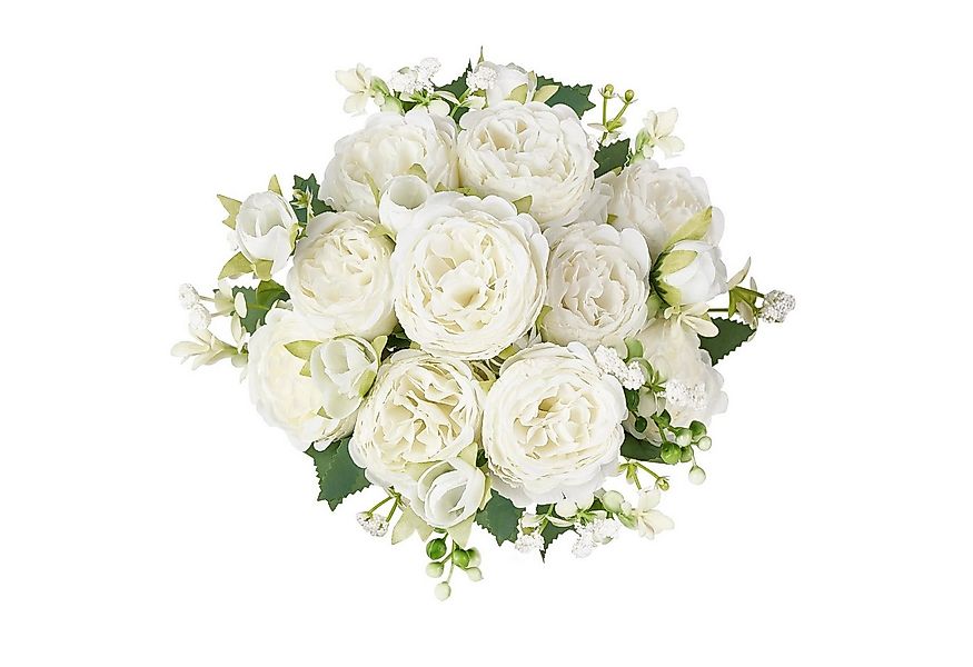 Kunstblumenstrauß 4 Bündel Pfingstrosen, künstliche Blumen, kleine Seidenbl günstig online kaufen