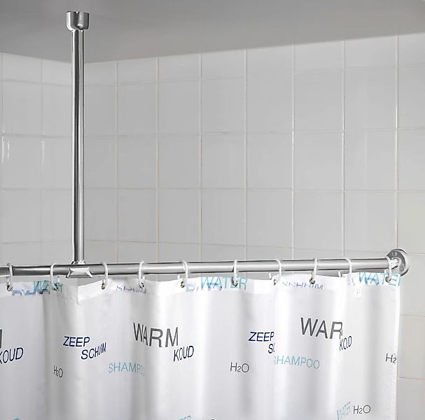 WENKO Duschvorhangstange, Fixmaß, mit Bohren, verschraubt, Aluminium, Kunst günstig online kaufen