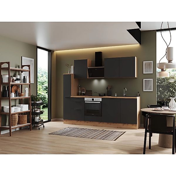Respekta Selection Küchenzeile Elisabeth RS250AWH 250 cm Weiß-Artisan Eiche günstig online kaufen