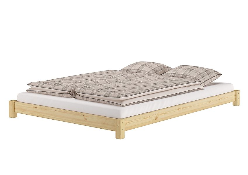 ERST-HOLZ Bett Flaches Futon-Doppelbett Bodenbett 140 günstig online kaufen
