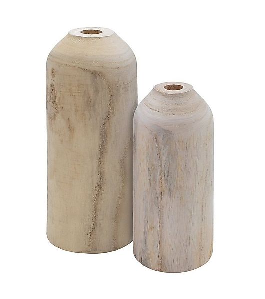 Spetebo Dekovase Holz Blumenvase 2er Set verschiedene Designs (Set, 1 St., günstig online kaufen