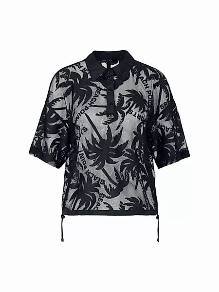 Marc Cain Poloshirt Netz-Poloshirt mit Palmendessin günstig online kaufen