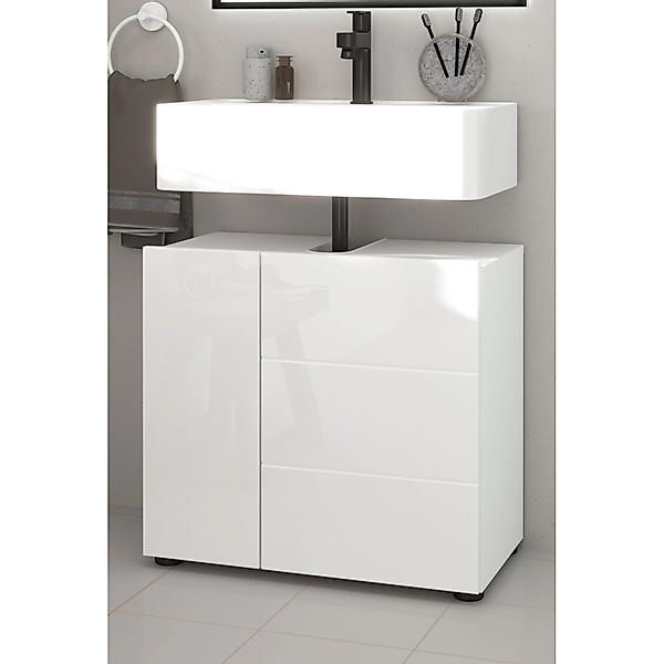 Inn.Furn Waschbeckenunterschrank Weiß Hochglanz 60 cm Larik günstig online kaufen