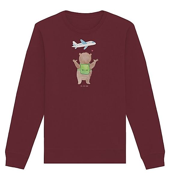 Mr. & Mrs. Panda Longpullover Bär Flugzeug Größe XL - Burgundy - Geschenk, günstig online kaufen