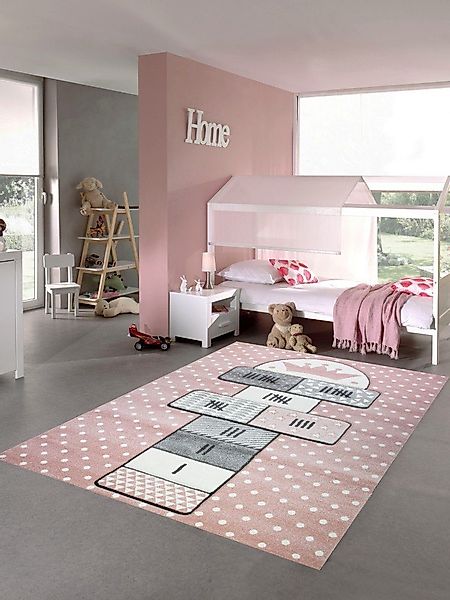 Carpetia Kinderteppich Teppich Kinderzimmer Hüpfspiel Muster günstig online kaufen