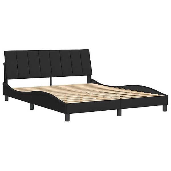 furnicato Bettgestell ohne Matratze "Hanko" Schwarz 160x200 cm Samt (1-tlg) günstig online kaufen