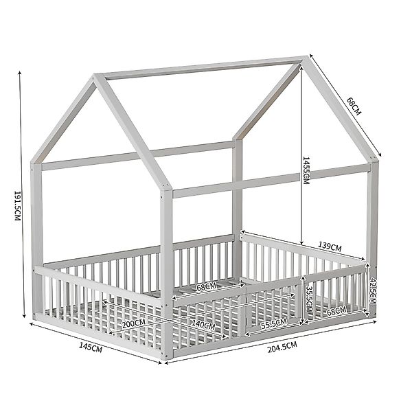 TavilaEcon Kinderbett Massivholzbett Flachbett Hausbett aus günstig online kaufen