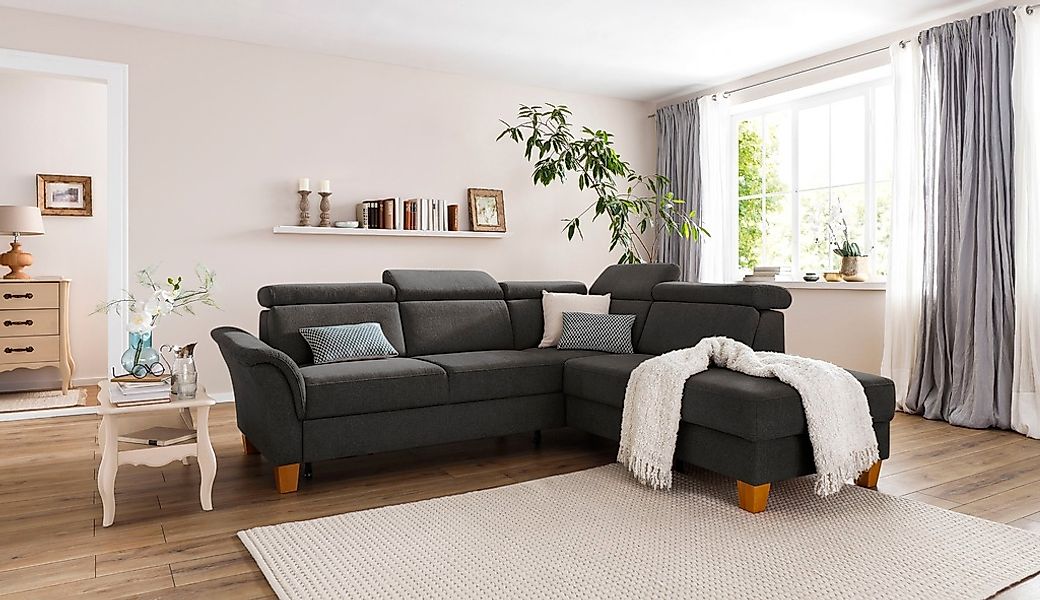 Home affaire Ecksofa "Conville L-Form" Federkern, wahlweise mit Bettfunktio günstig online kaufen