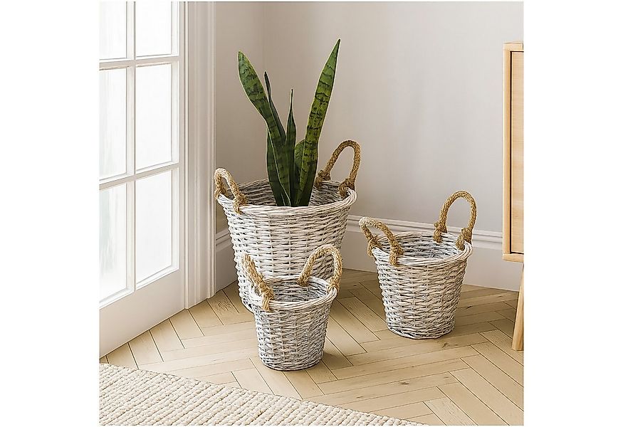 HTI-Living Blumentopf 3er Set Pflanzkörbe aus Weide mit Juteseil (Set, 3 St günstig online kaufen