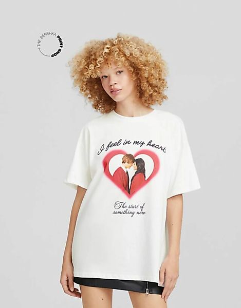 Bershka Oversize-T-Shirt Mit Print High School Musical Damen Xl Grbrochenes günstig online kaufen