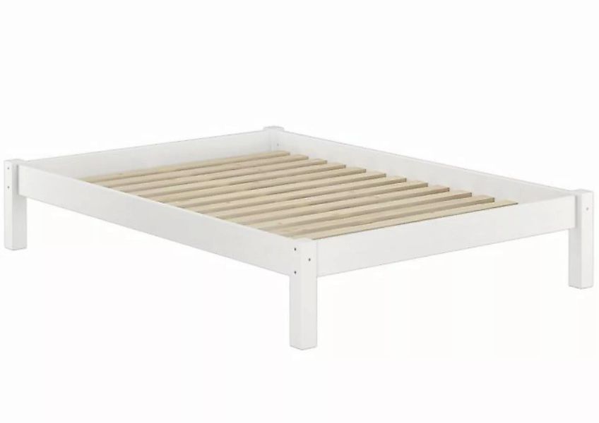 Erst-Holz® Weißes Doppelbett 140x200 Echtholz mit Rost weiß Gr. 140 x 200 günstig online kaufen