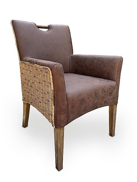 Amagohome Stuhl Esszimmer Stühle Polsterstuhl mit Armlehnen Rattanstuhl Dar günstig online kaufen