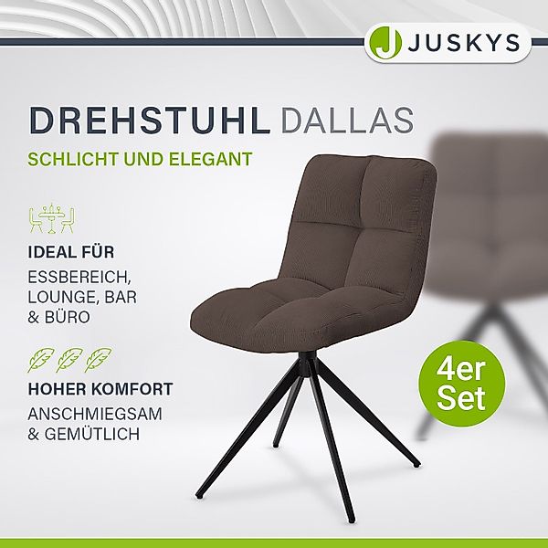 Juskys Esszimmerstuhl Dallas (4 St), 4er günstig online kaufen