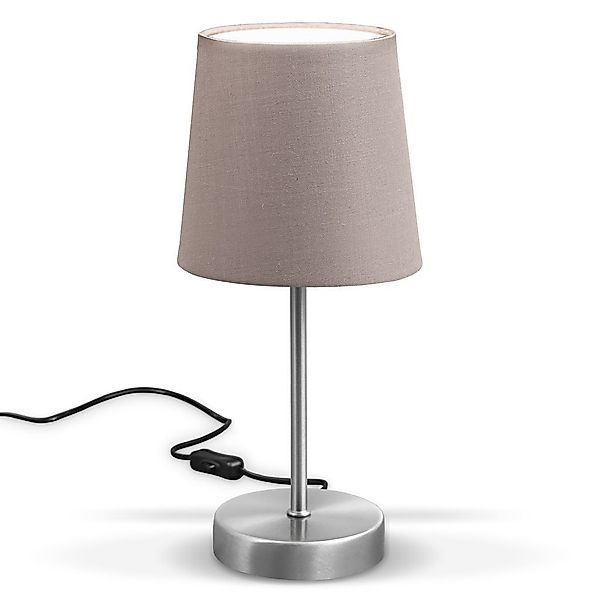 B.K.Licht Tischleuchte Tischlampe, Taupe, Stoffschirm E14 günstig online kaufen