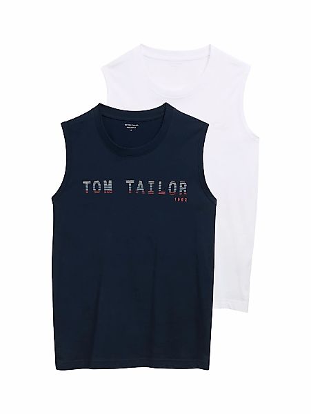 TOM TAILOR T-Shirt, (Packung, 2 tlg.), mit Logo-Print günstig online kaufen