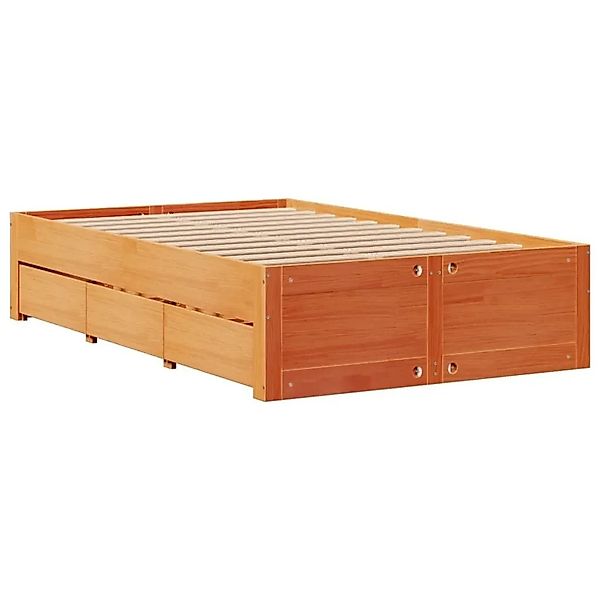 vidaXL Massivholzbett ohne Matratze mit Schubladen Braun 120x190 cm 3308824 günstig online kaufen