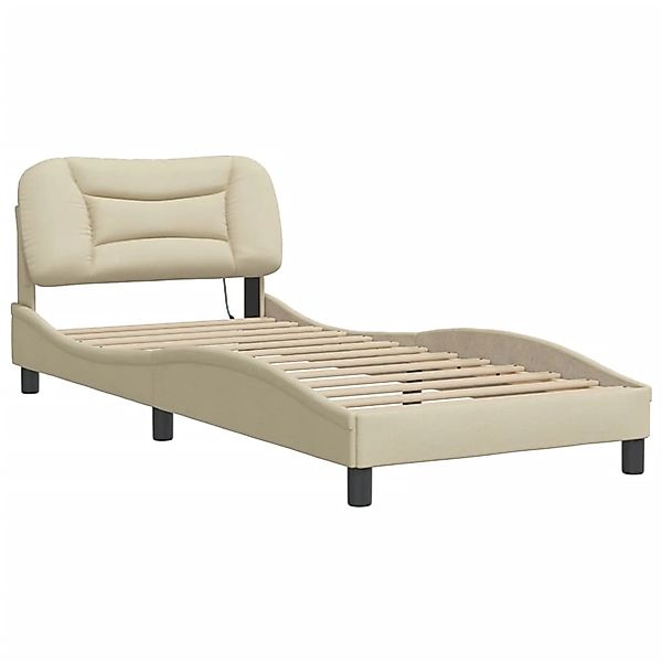 vidaXL Bettgestell mit LED ohne Matratze Hvar Creme 80x200 cm Stoff 3213667 günstig online kaufen
