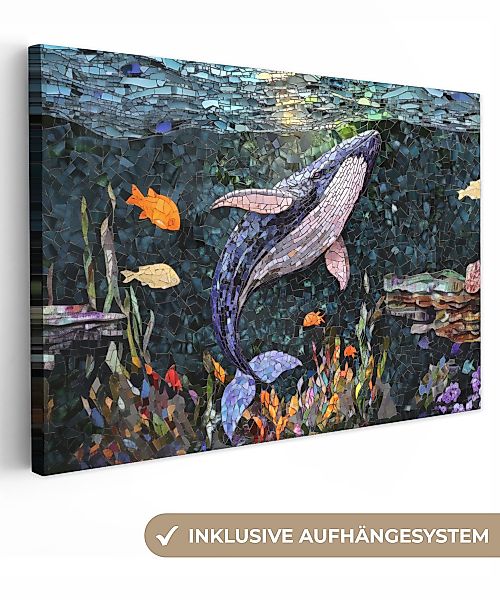 OneMillionCanvasses® Leinwandbild Mosaik - Wal - günstig online kaufen