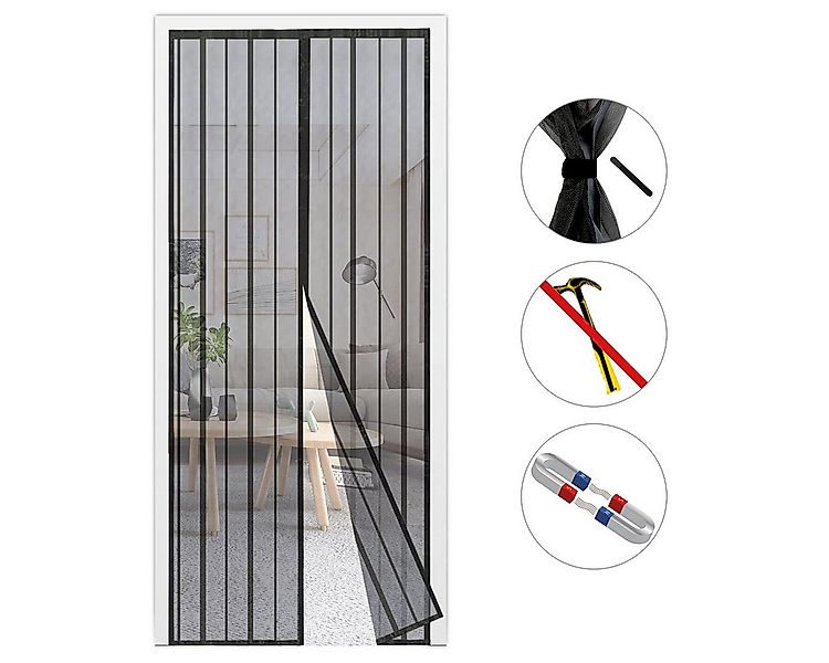 Sekey Insektenschutz-Tür Fliegengitter für Balkontür Schwarz, magnetisch, o günstig online kaufen