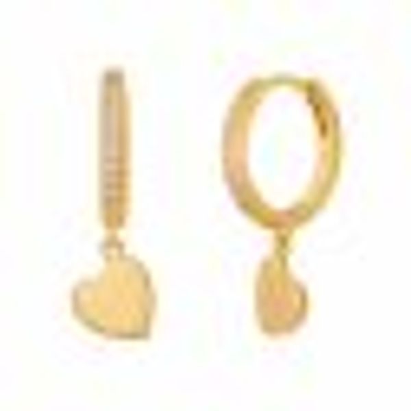 Creolen 925 Sterling Silber gelb vergoldet Herz Zirkonia günstig online kaufen