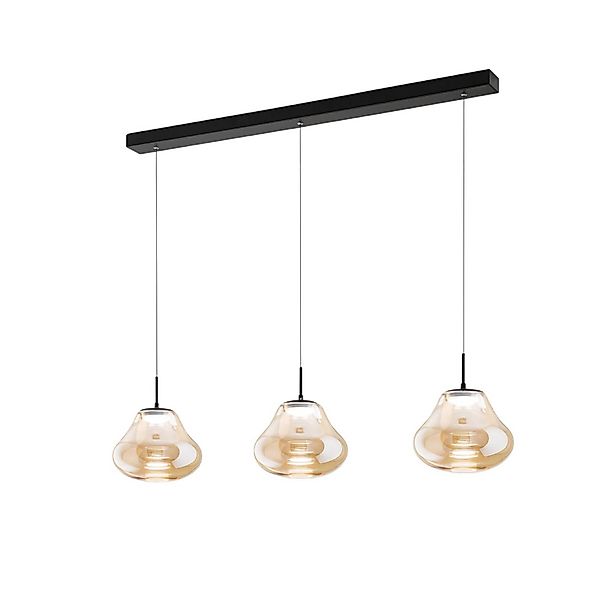 LED-Pendelleuchte Deva, 3-flg., 115 cm, amber, CCT, dimmbar günstig online kaufen