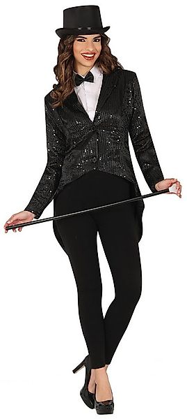 Fiestas Guirca Kostüm, Pailletten Frack Schwarz Partyjacke Karneval Showtim günstig online kaufen