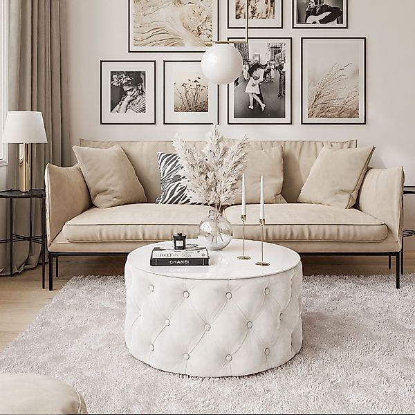 Lookway Couchtisch CHESTERFIELD 70 cm runder günstig online kaufen