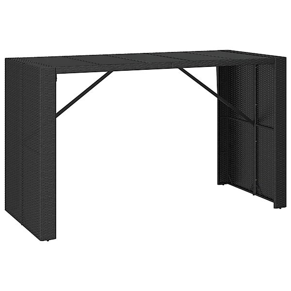 vidaXL Bartisch mit Glasplatte Schwarz 185x80x110 cm Poly Rattan 362600 günstig online kaufen