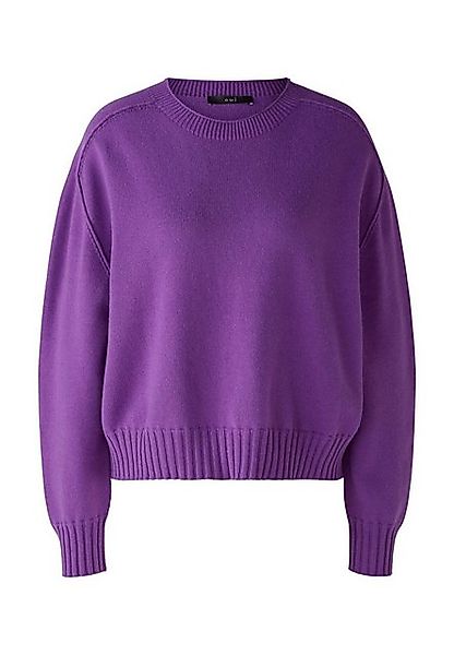 Oui Rundhalspullover mit baumwolle und viskose mit Baumwolle und Viskose günstig online kaufen