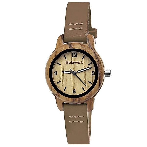 Holzwerk Quarzuhr kleine moderne Damen Holz & Leder Armband Uhr CLARA, Holz günstig online kaufen