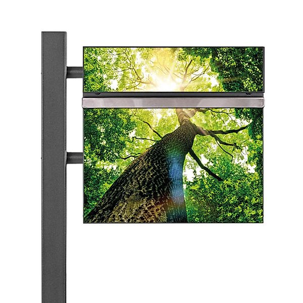Banjado Standbriefkasten Anthrazit 45x120x16.5cm Groß Inkl. Montagematerial günstig online kaufen