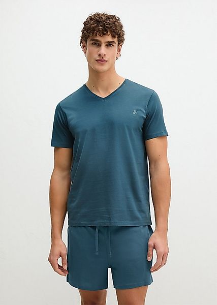 Marc O'Polo Pyjamaoberteil Mix N Match Cotton mit V-Neck und kurzem Arm günstig online kaufen