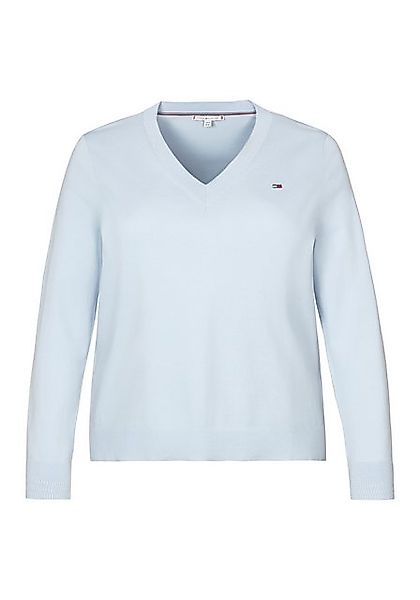 Tommy Hilfiger Curve Strickpullover CRV CO JERSEY STITCH LS V-NK SWT in Gro günstig online kaufen