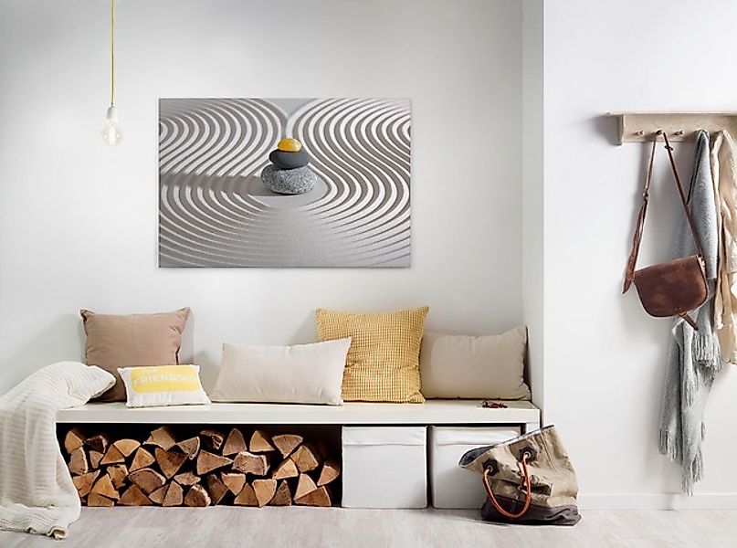 Bricoflor Badezimmer Bild Mit Steinmännchen Wellness Wandbild Für Schlafzim günstig online kaufen