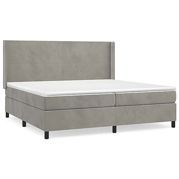vidaXL Boxspringbett mit Matratze Hellgrau 200x200 cm Samt1378549 günstig online kaufen