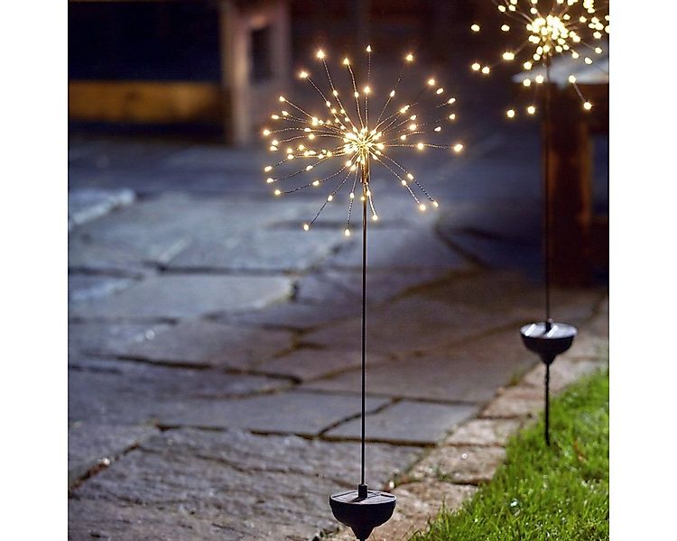 MARELIDA LED Solarleuchte LED Solarstab FEUERWERK Gartendeko 90 warmweiße L günstig online kaufen