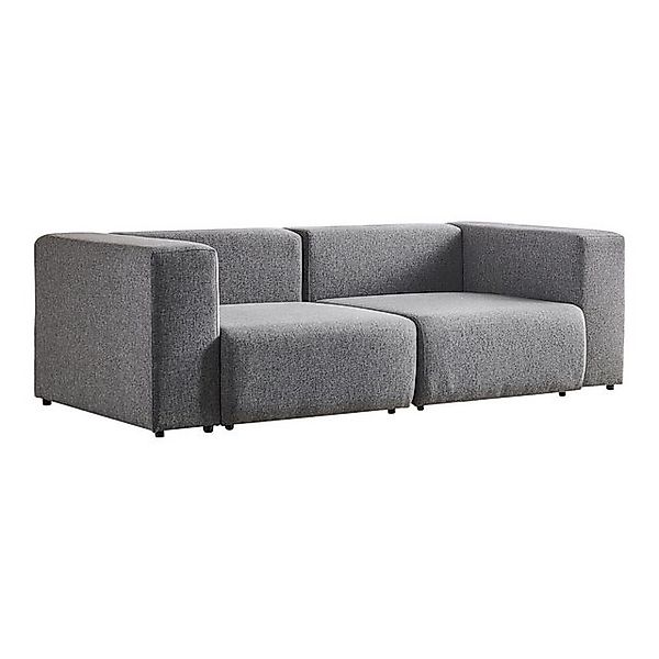 en.casa Sofa, 2 Teile, »Suldal« 2-Sitzer Modulsofa Textil Grau günstig online kaufen