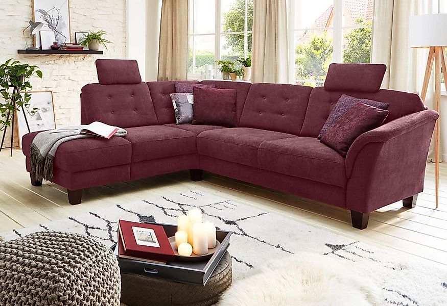 Home affaire Ecksofa "Trondheim L-Form", mit Federkern und Knopfheftung im günstig online kaufen