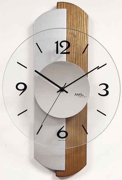 AMS Wanduhr W9211 (Made in Germany,Holz,Wohnzimmer,Esszimmer,Küche,Arbeitsz günstig online kaufen
