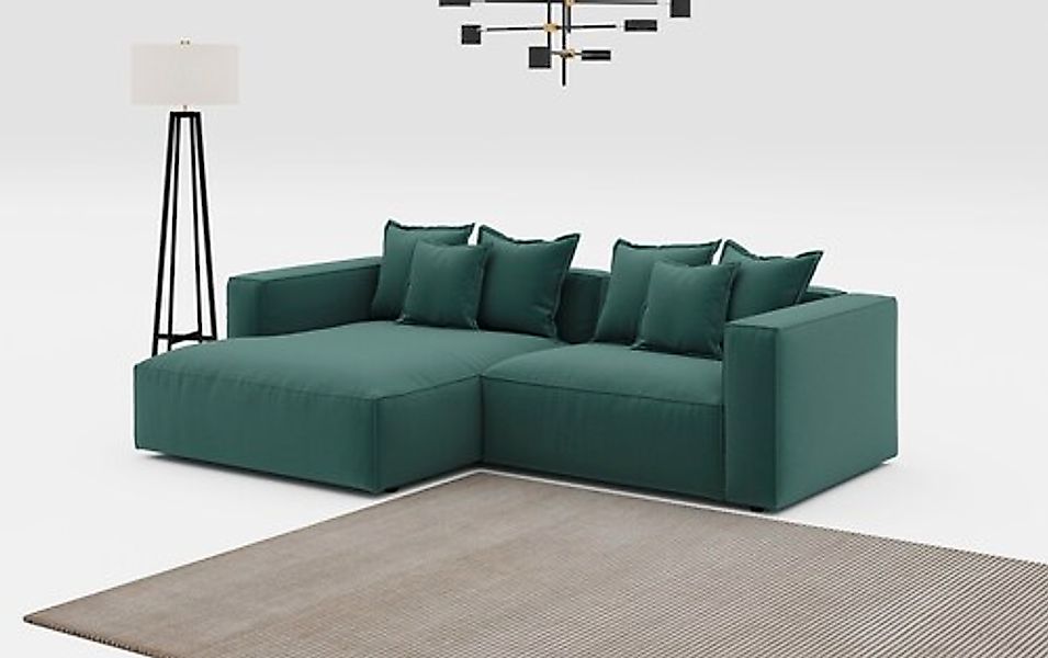 INOSIGN Ecksofa »Cowboy L-Form« mit 6 Kissen, kubisches Sofa günstig online kaufen