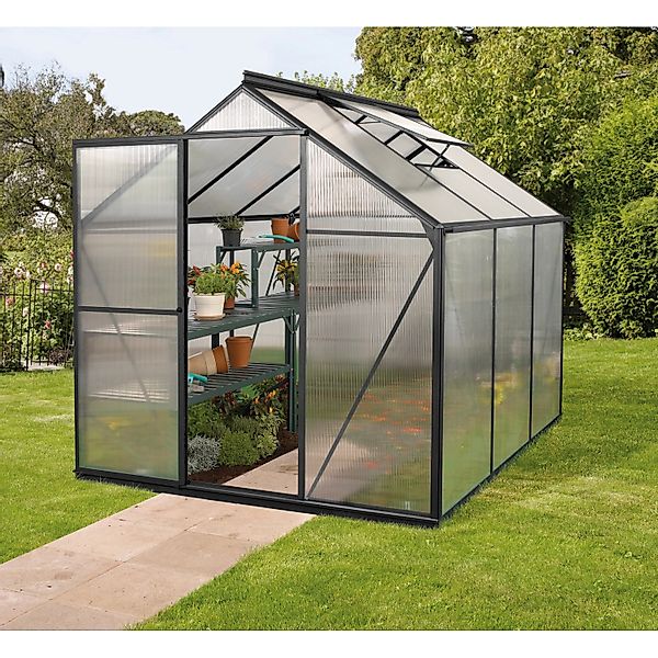 Vitavia Gewächshaus Triton 3800 Schwarz 3,8 m² inkl. Fundamentrahmen günstig online kaufen