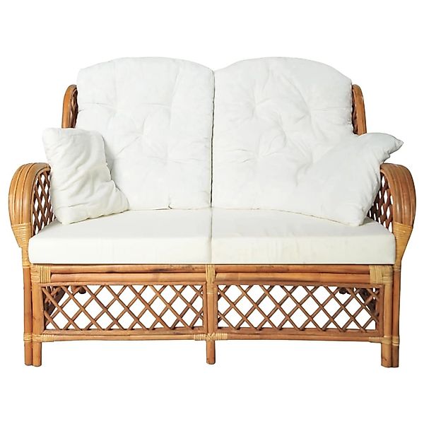 vidaXL 2-Sitzer-Sofa Hellbraun Rattan günstig online kaufen