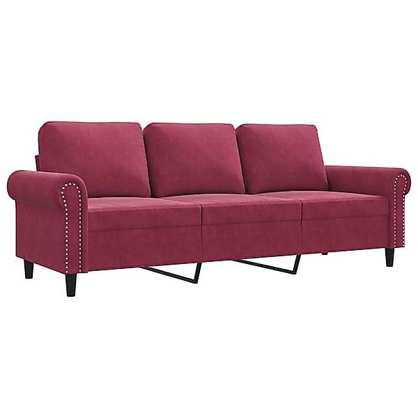 vidaXL Sofa, 3-Sitzer-Sofa Weinrot 180 cm Samt günstig online kaufen