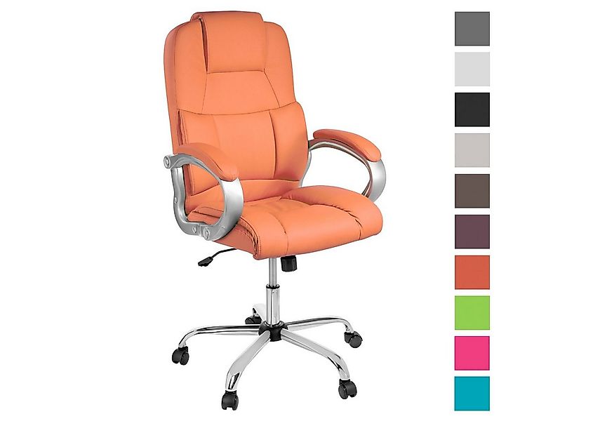 TPFLiving Chefsessel Denver mit abgebremsten Rollen (XXL Bürostuhl ergonomi günstig online kaufen