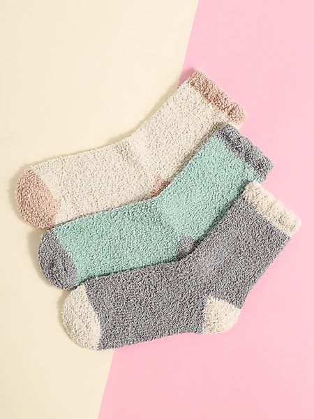1 Paar Flanell Patchwork Crew Socken günstig online kaufen