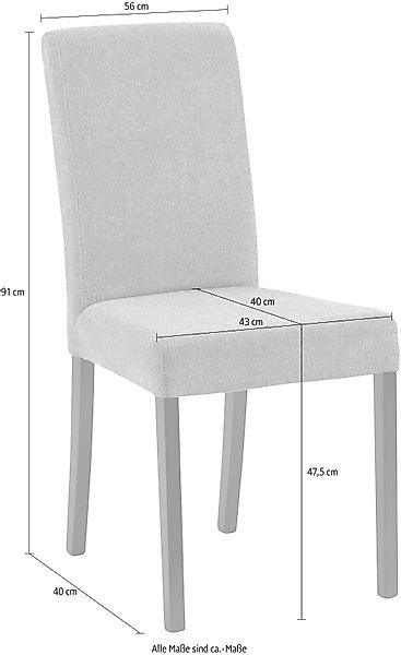 massivline&more 4-Fußstuhl "Martina 100", (Set), 2 St., Polyester, Gestell günstig online kaufen