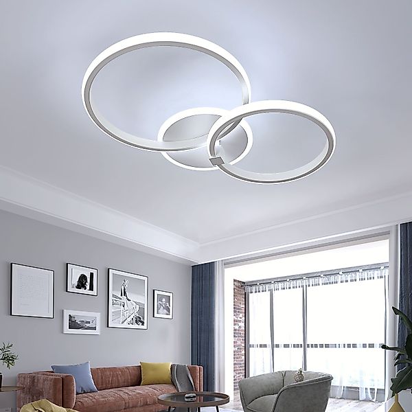 Goeco Deckenleuchte Weiße LED Lampe,Doppelkreis-Design, Acryl, günstig online kaufen