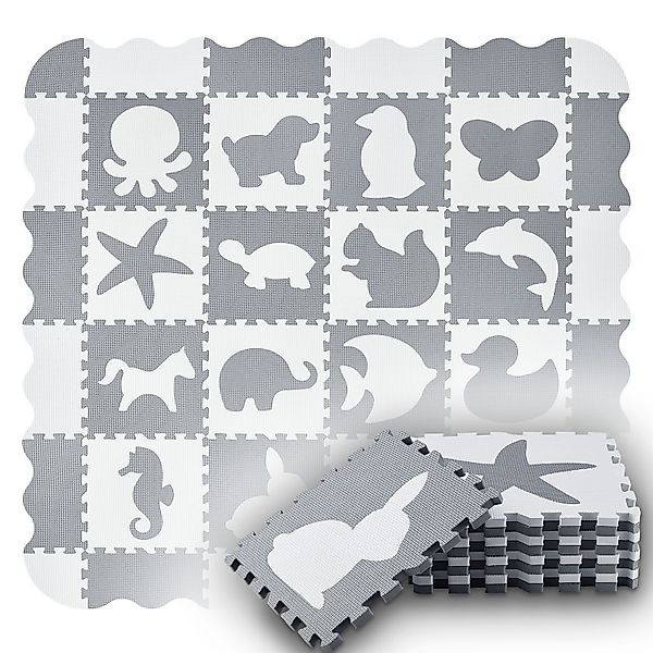 Juskys Puzzlematte Timon, mit 16 Tiermotive günstig online kaufen
