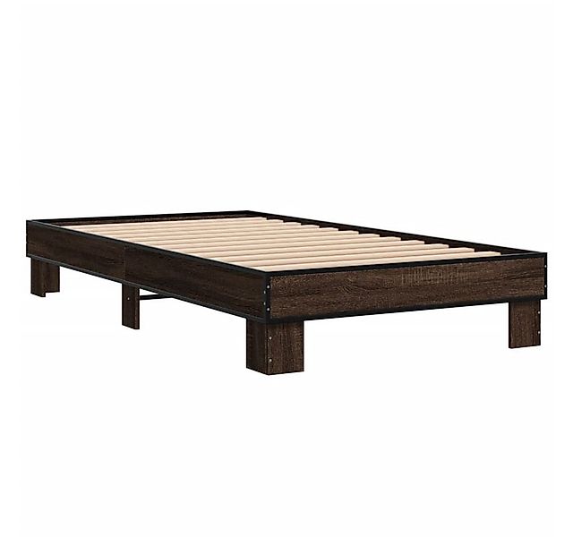 vidaXL Bett Bettgestell Braun Eichen-Optik 75x190 cm Holzwerkstoff Metall günstig online kaufen